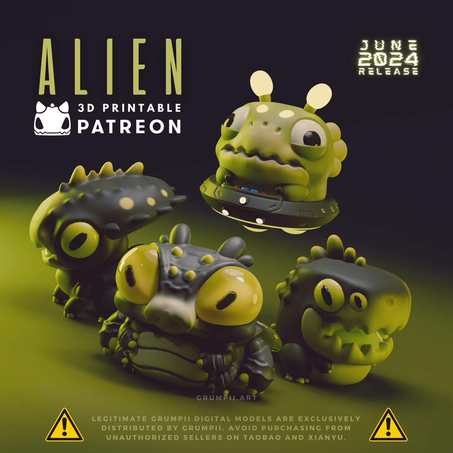 Grumpii Art Toy - Alien