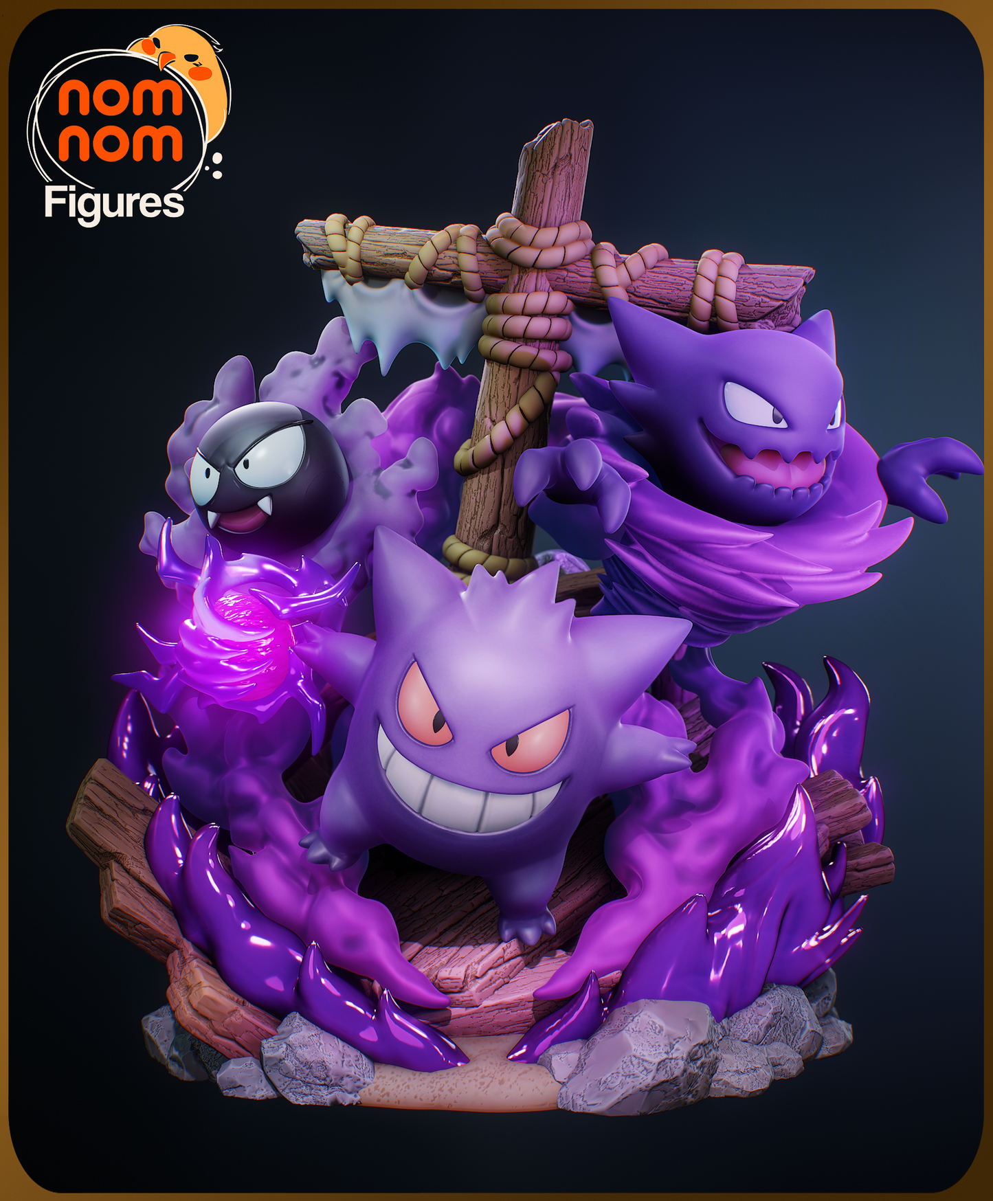 Nomnom Figures Chibi Ghost Pokemon Diorama