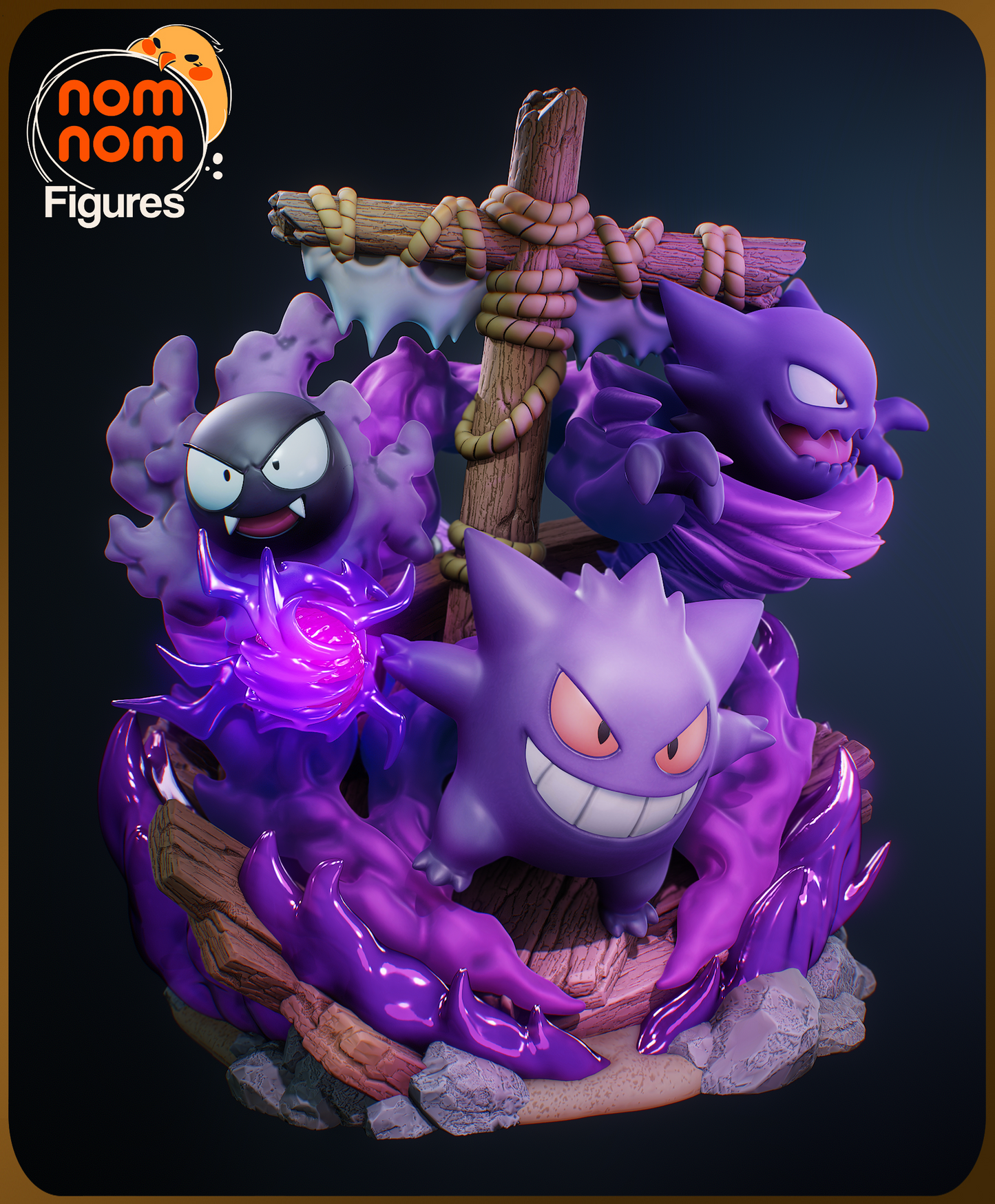 Nomnom Figures Chibi Ghost Pokemon Diorama