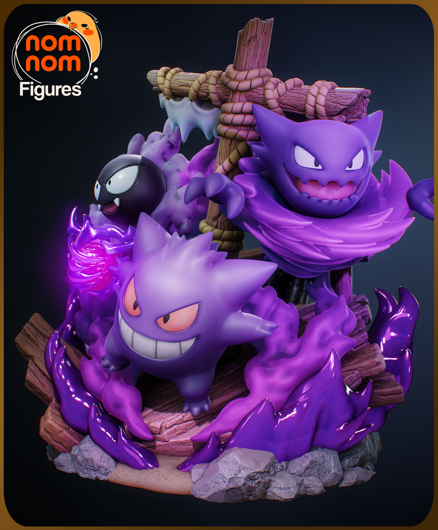 Nomnom Figures Chibi Ghost Pokemon Diorama