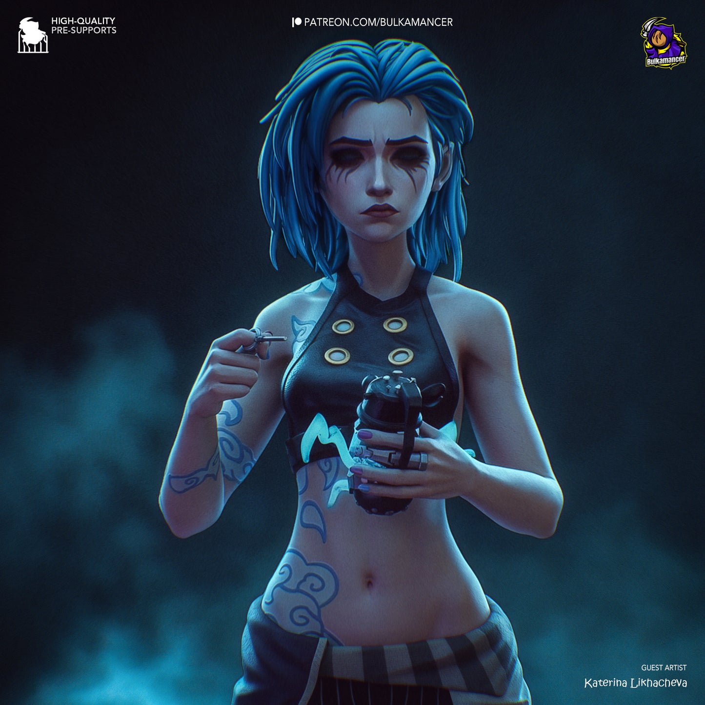 Bulkamancer Sculps Broken Jinx - Arcane League of Legends
