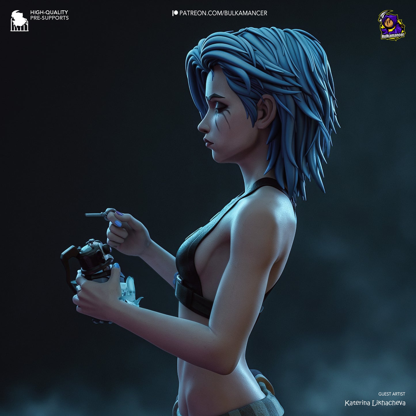 Bulkamancer Sculps Broken Jinx - Arcane League of Legends