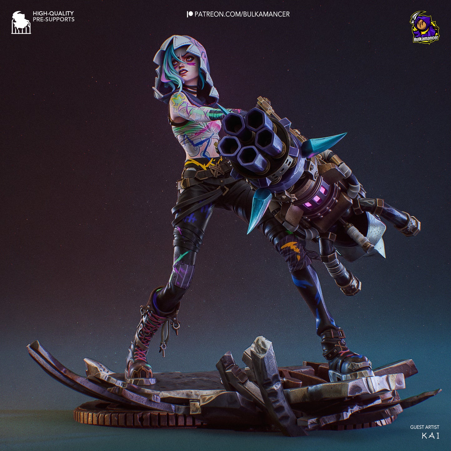 Bulkamancer Sculps Fractured Jinx - Arcane League of Legends