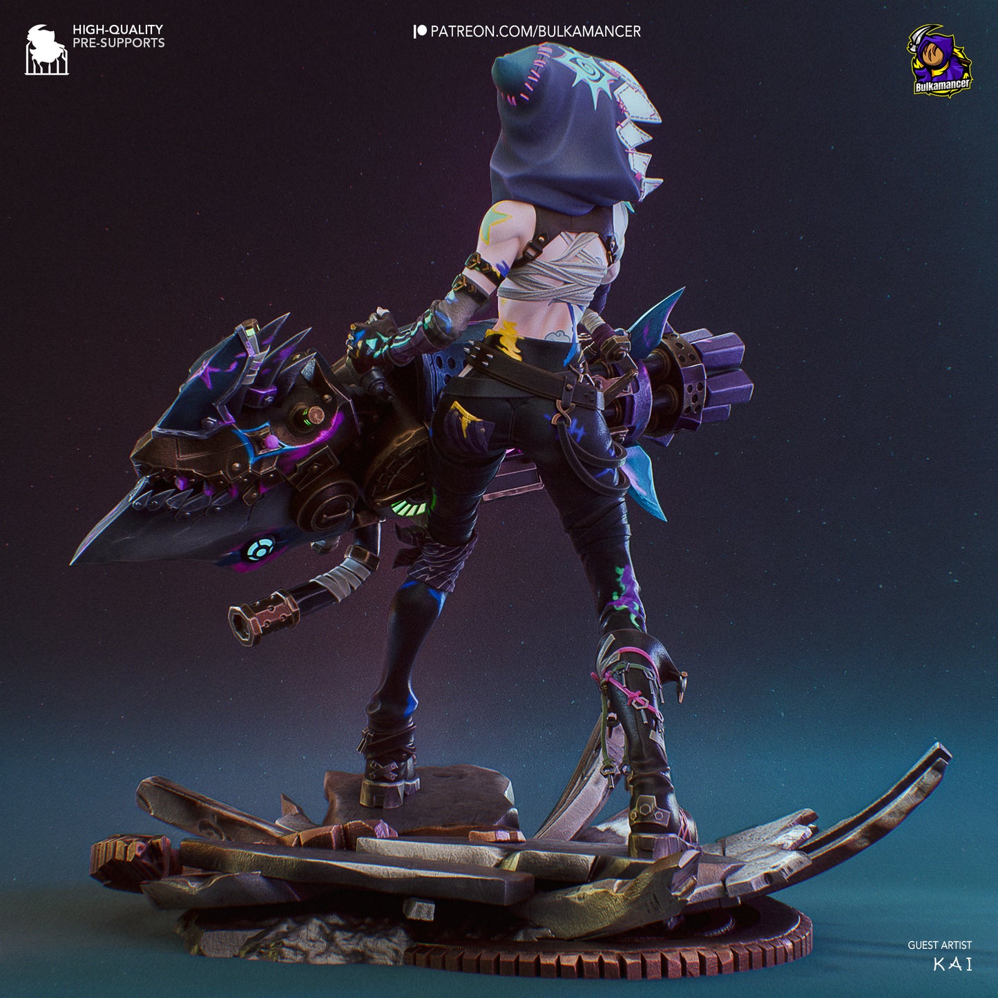 Bulkamancer Sculps Fractured Jinx - Arcane League of Legends