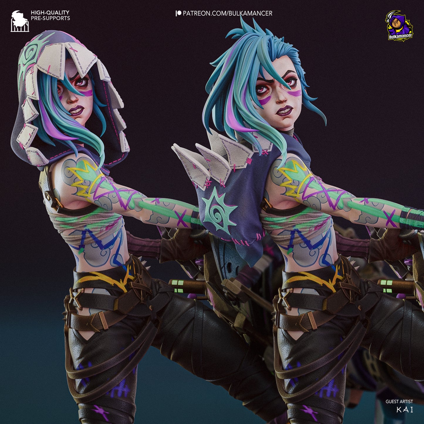 Bulkamancer Sculps Fractured Jinx - Arcane League of Legends