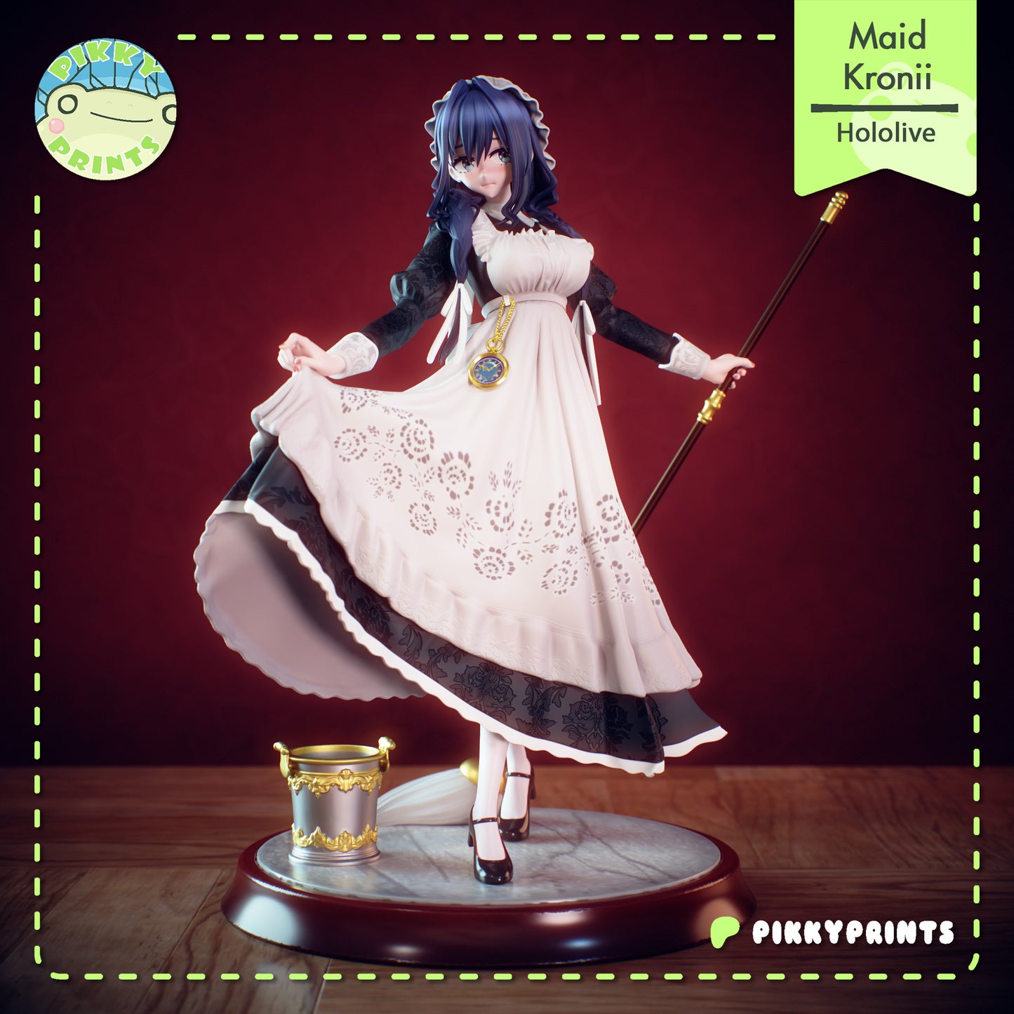 Pikky Prints Maid Kronii - Hololive