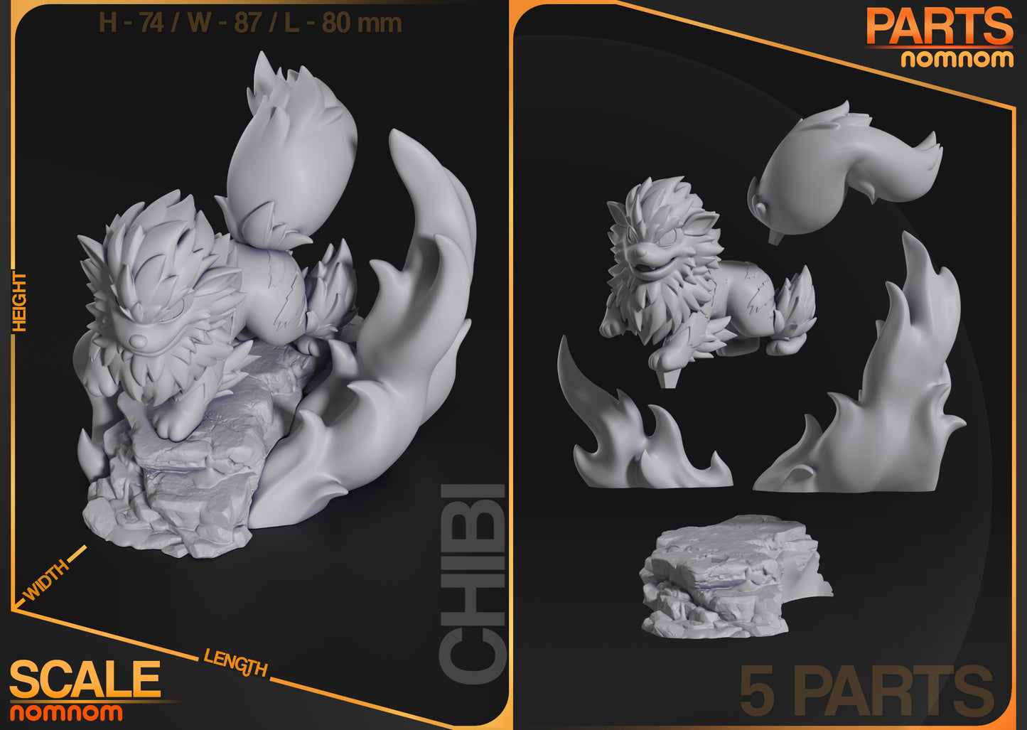 Nomnom Figures Chibi Arcanine - Pokemon