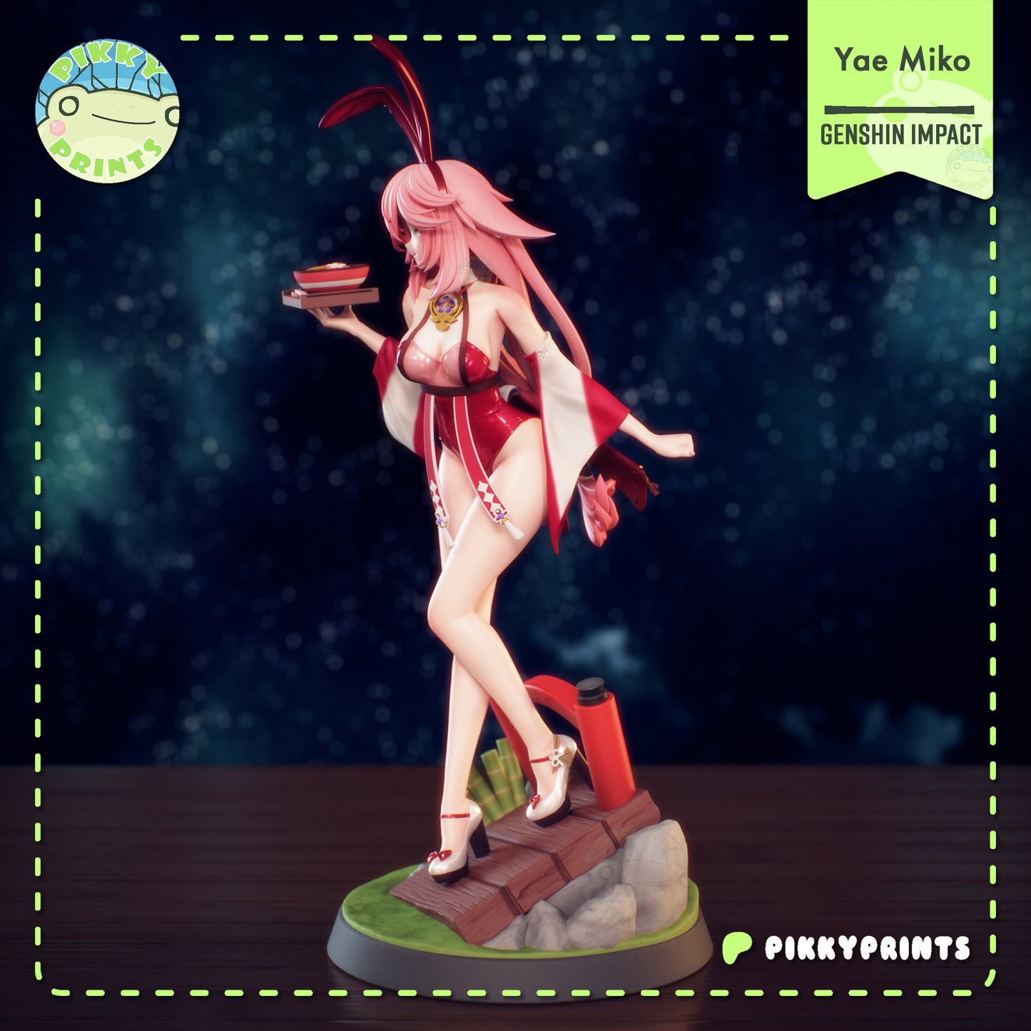 Pikky Prints Bunny Yae Miko - Genshin Impact