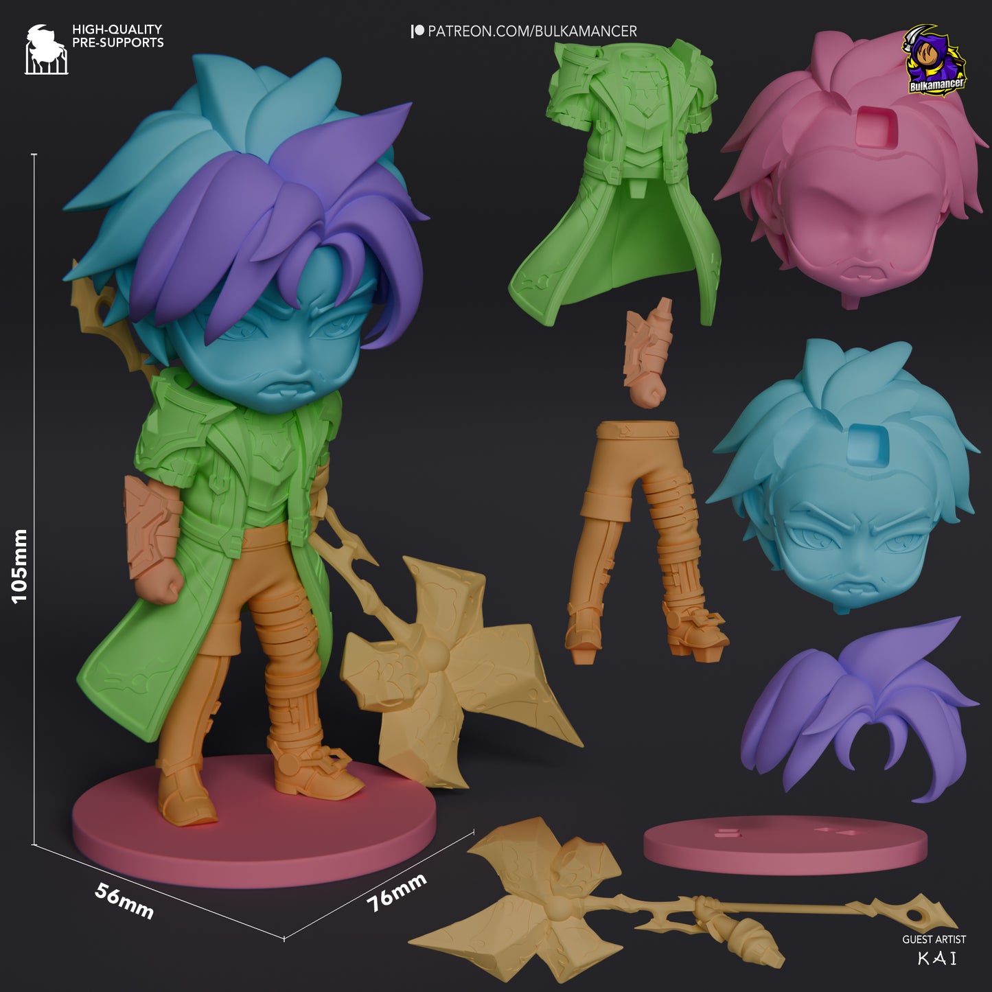 Bulkamancer Sculpts Arcane Chibi set - Arcane League of Legends