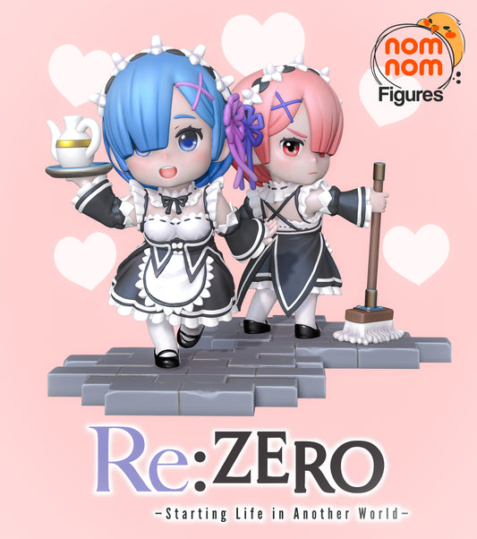 Nomnom Figures Chibi Rem & Ram - Re_Zero