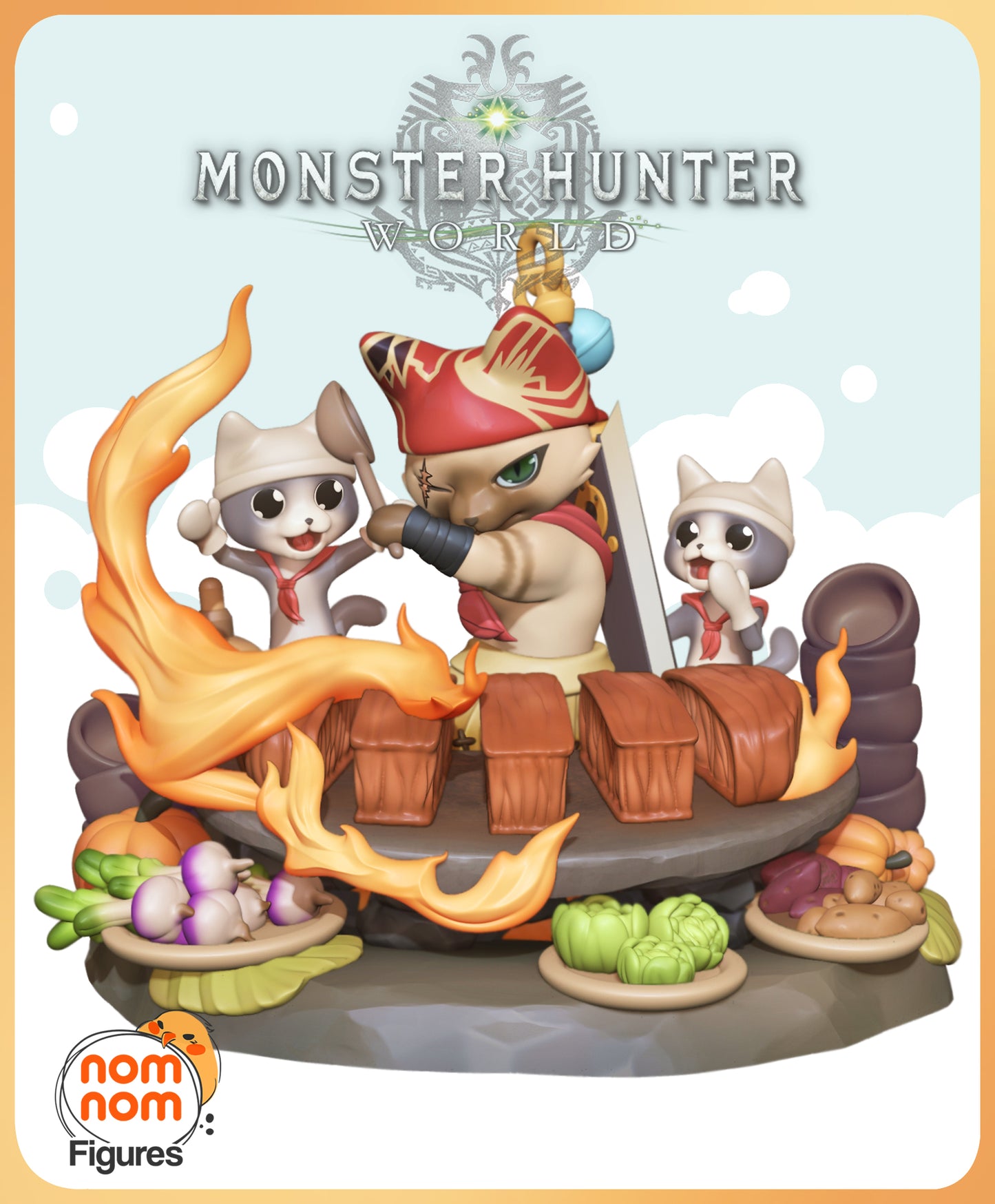 Nomnom Figures  Chibi Meowscular Chef - Monster Hunter