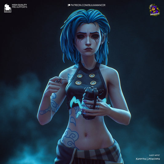 Bulkamancer Sculps Broken Jinx - Arcane League of Legends