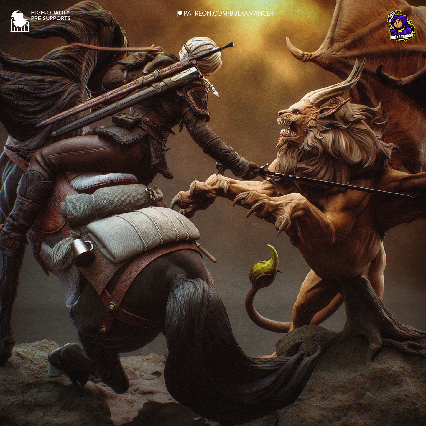 Bulkamancer Sculps Ciri vs Manticore - The Witcher IV