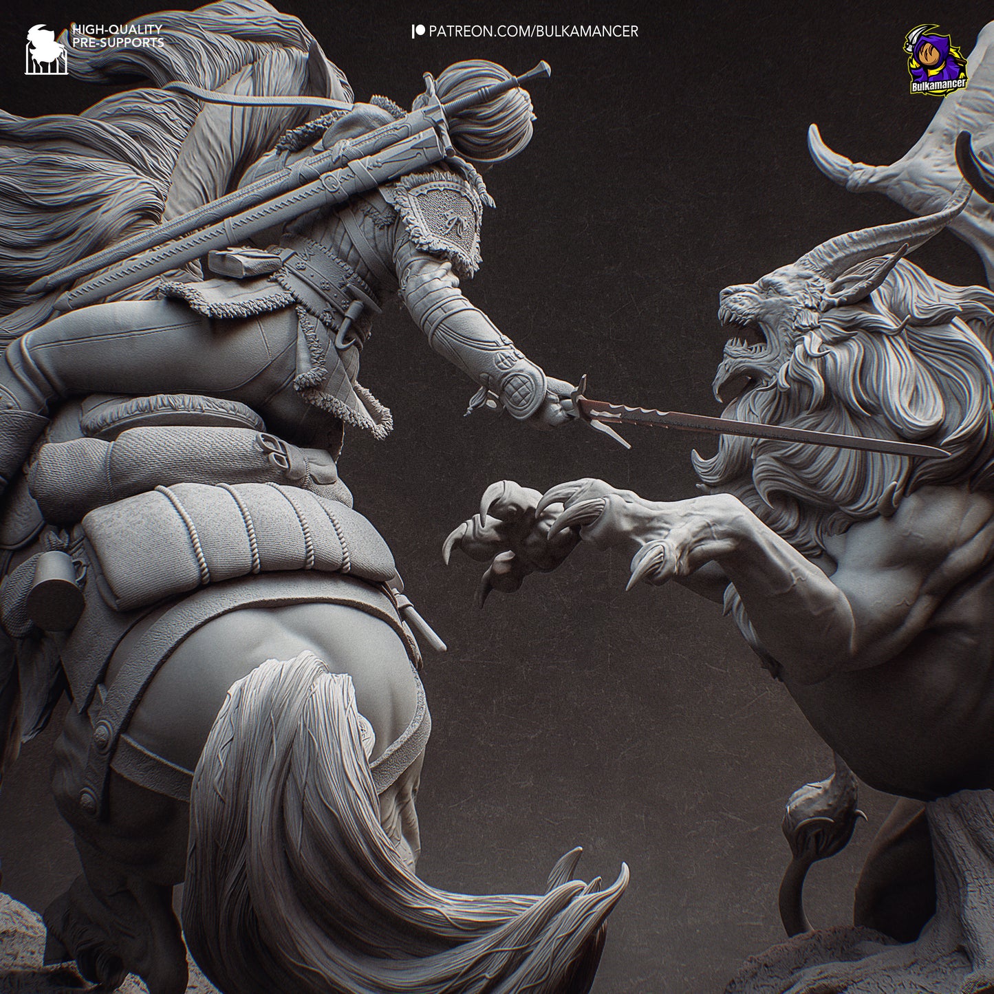 Bulkamancer Sculps Ciri vs Manticore - The Witcher IV