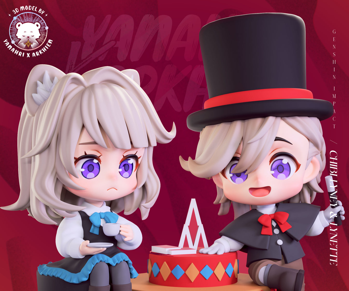 Lyney and Lynette Chibis Diorama