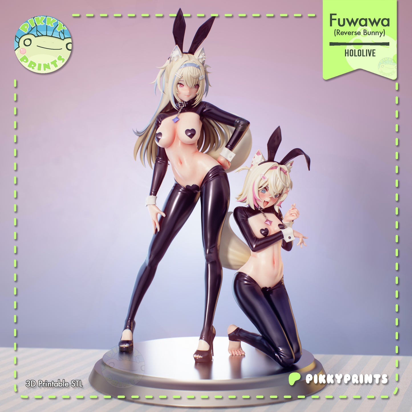 Pikky Prints Reverse Bunny Mococo & Fuwawa
