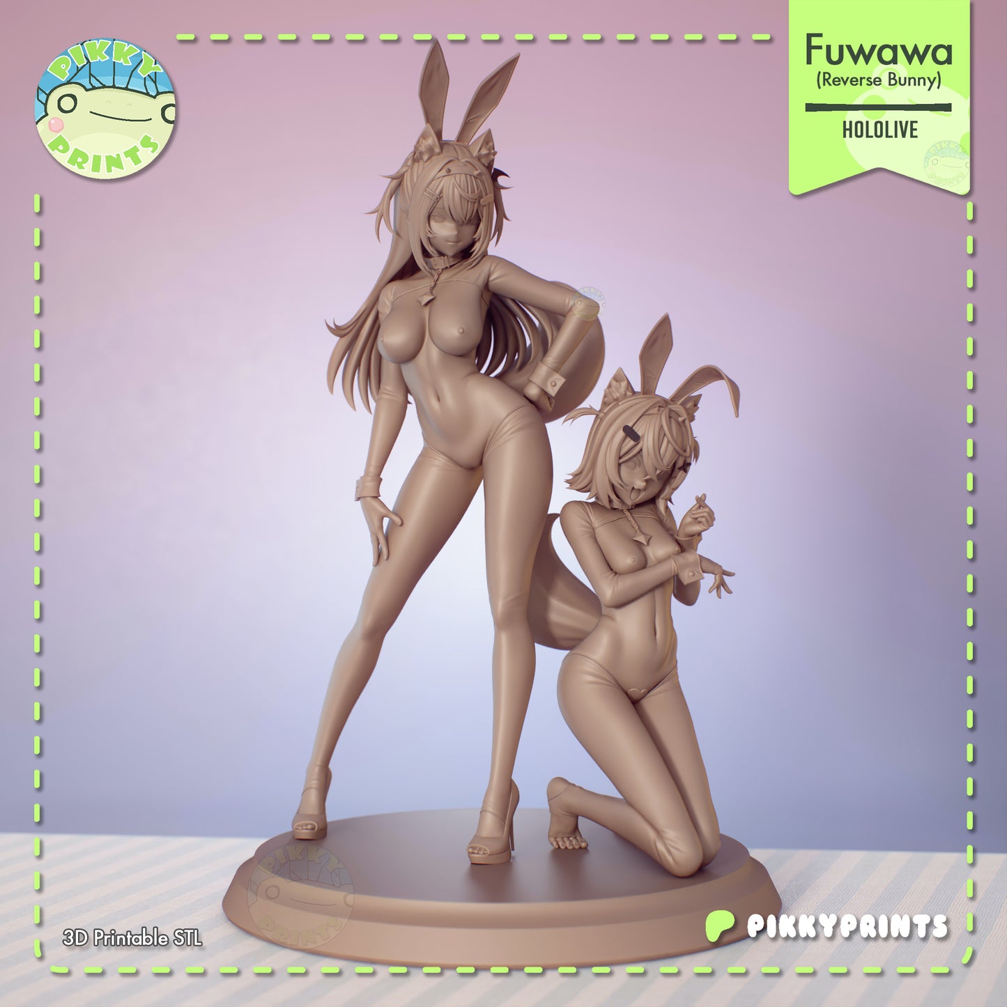 Pikky Prints Reverse Bunny Mococo & Fuwawa