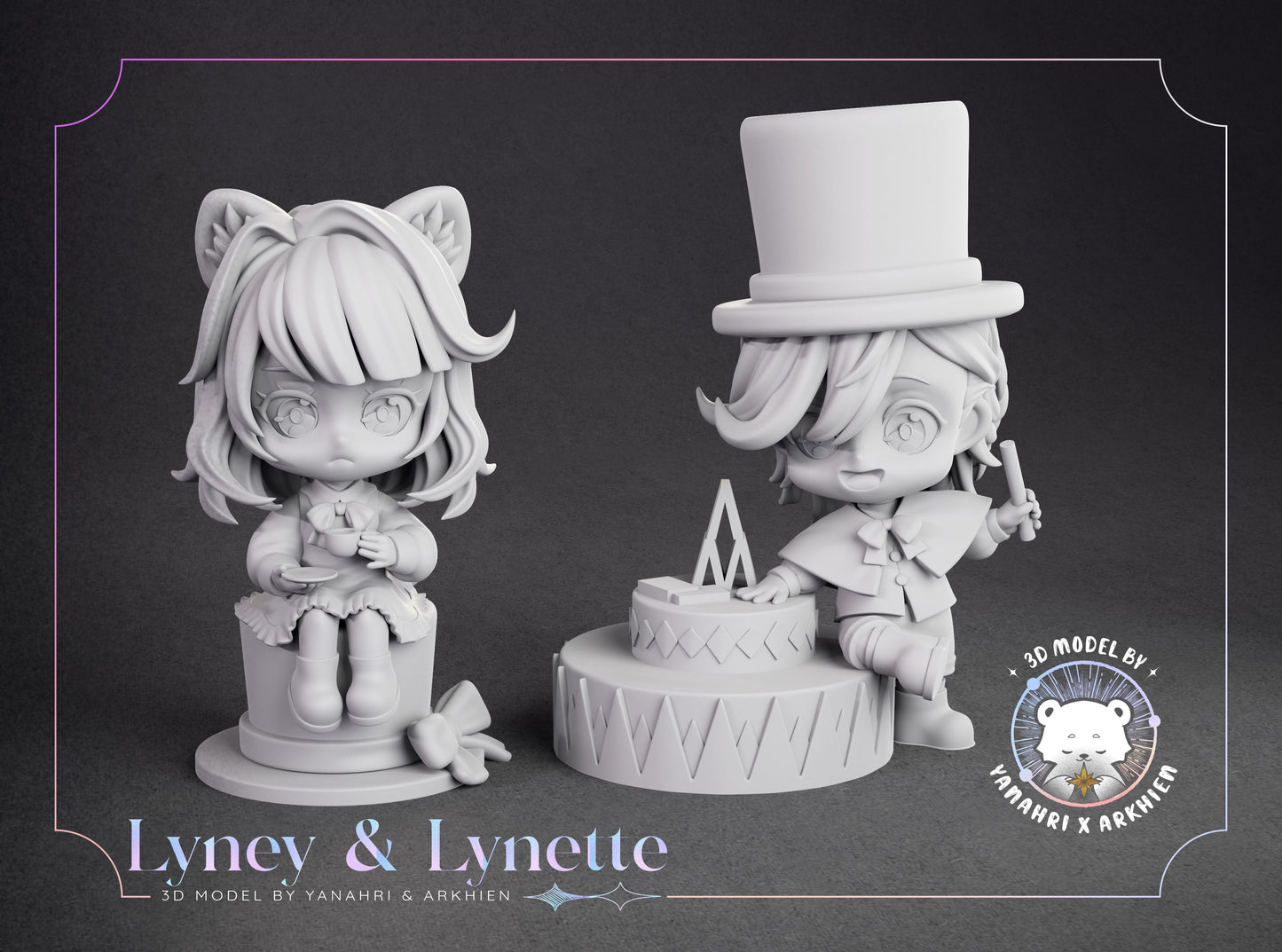 Lyney and Lynette Chibis Diorama