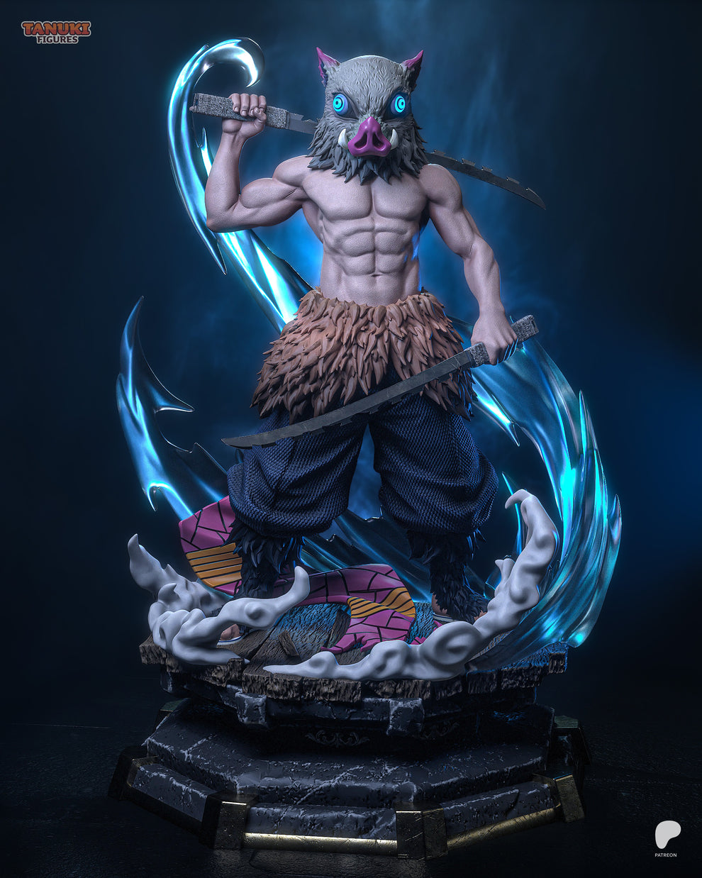 Tanuki Figures Inosuke - Demon Slayer – Black Tails Workshop