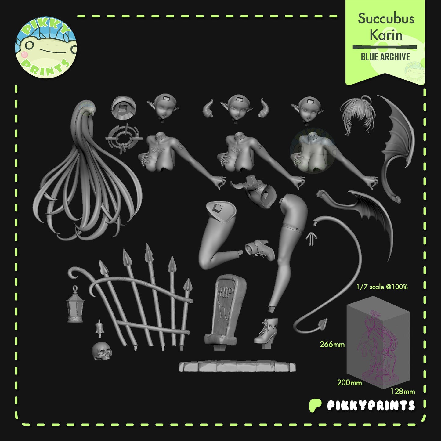 Pikky Prints Succubus Karin - Blue Archive