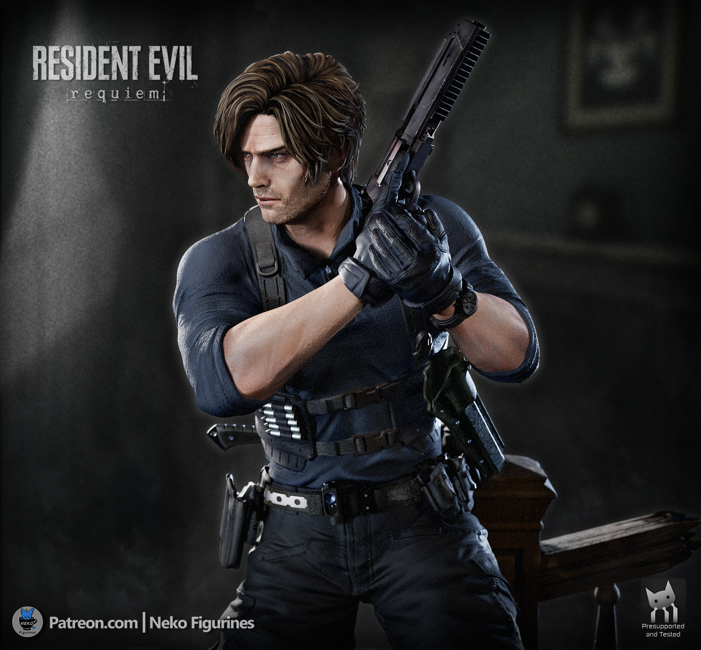 Neko Figurines Leon Kennedy - Resident Evil Requiem