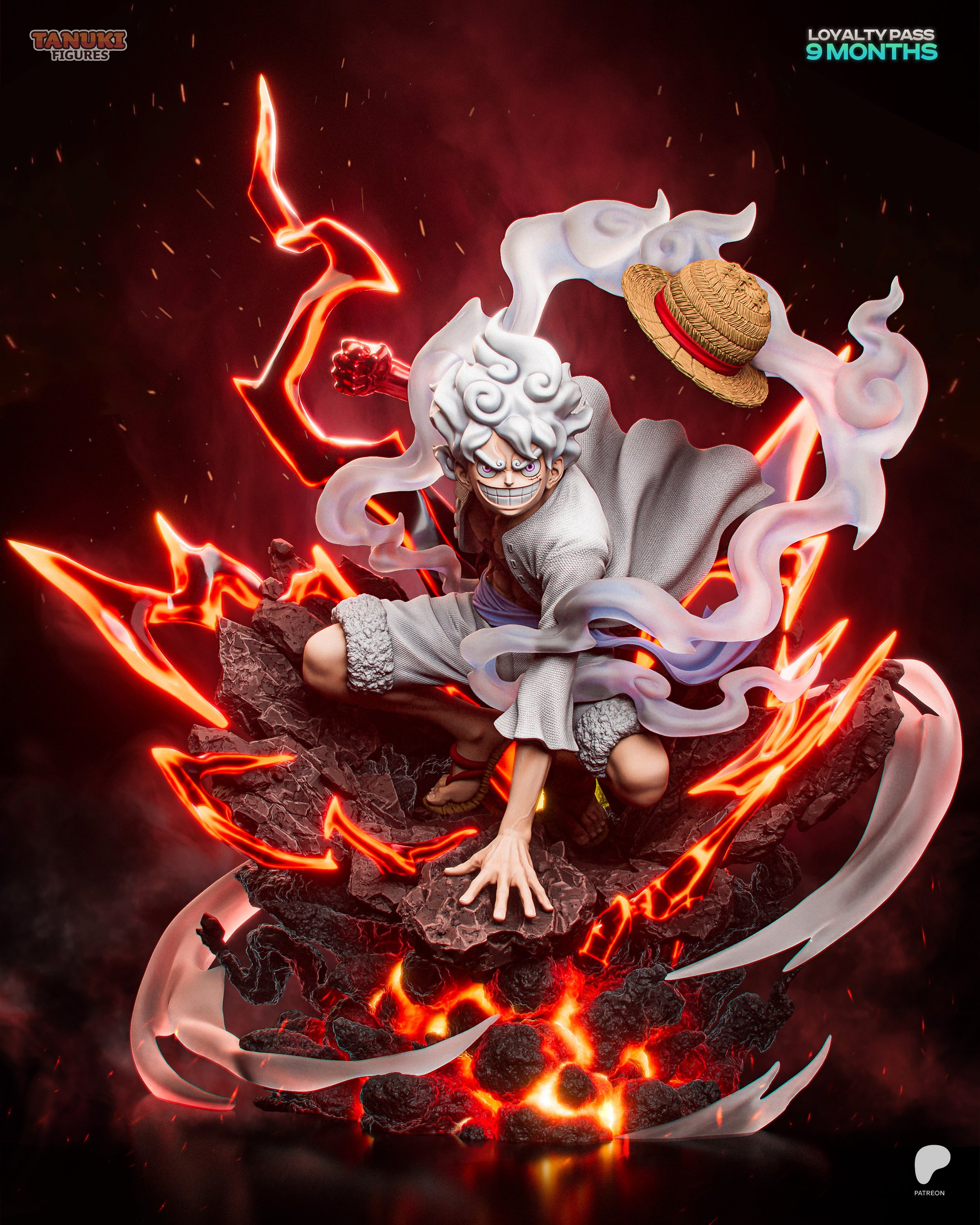 Tanuki Figures Luffy Gear_V - One Piece – Black Tails Workshop