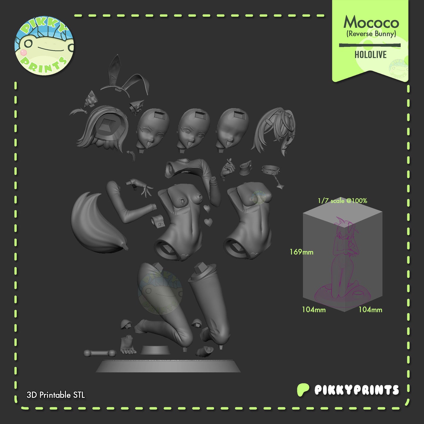Pikky Prints Reverse Bunny Mococo & Fuwawa