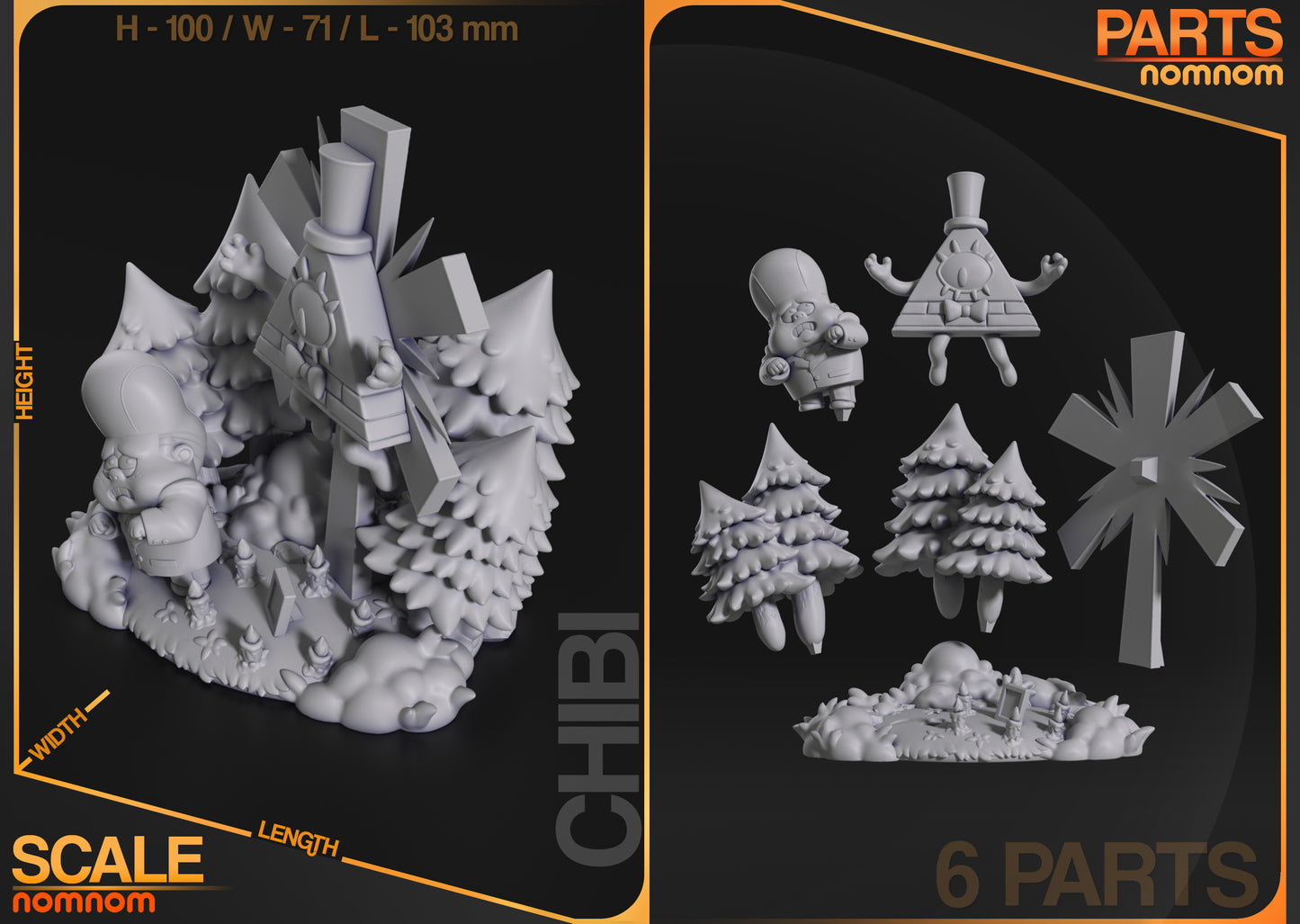 Nomnom Figures Bill Cypher - Gravity Falls