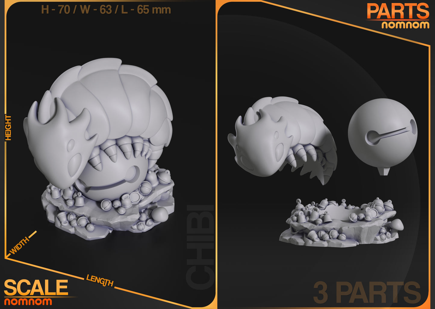 Nomnom Figures Chibi Bell Beast - Hollow Knight Silksong