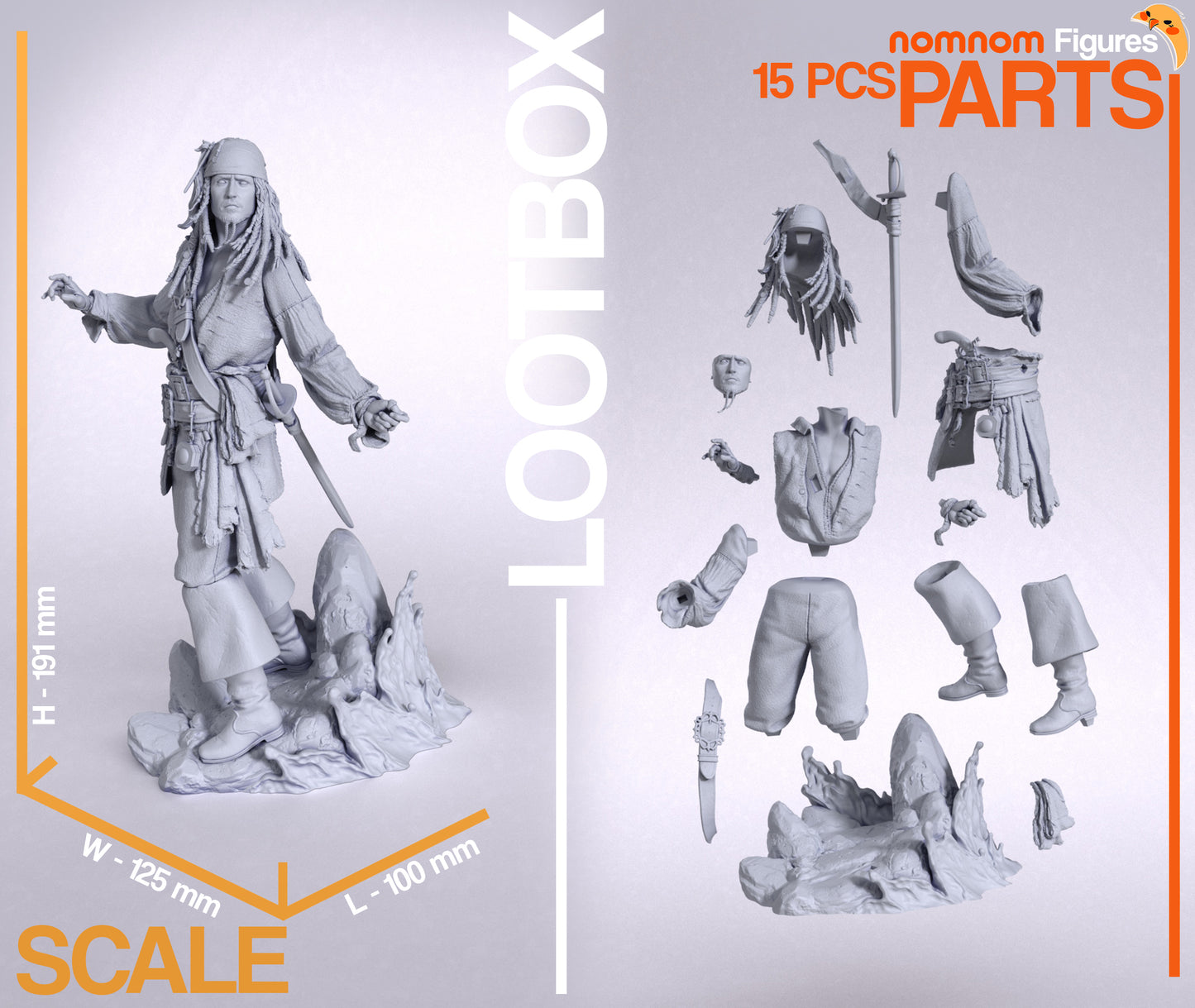 Nomnom Figures Jack Sparrow - Pirates of the Carribean