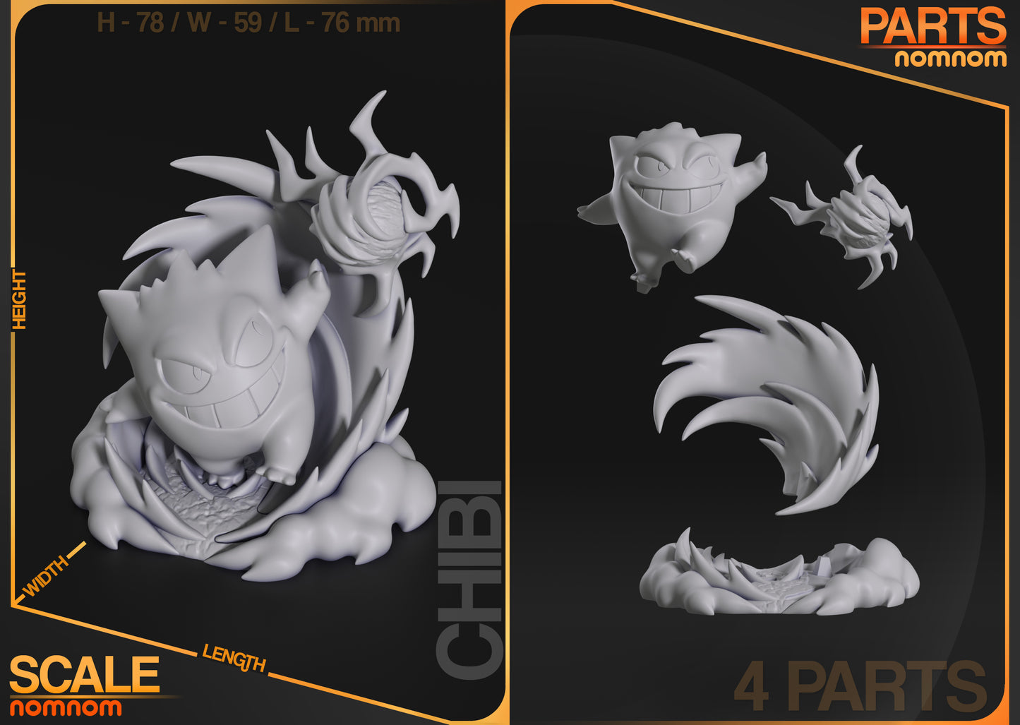 Nomnom Figures Chibi Gengar - Pokemon