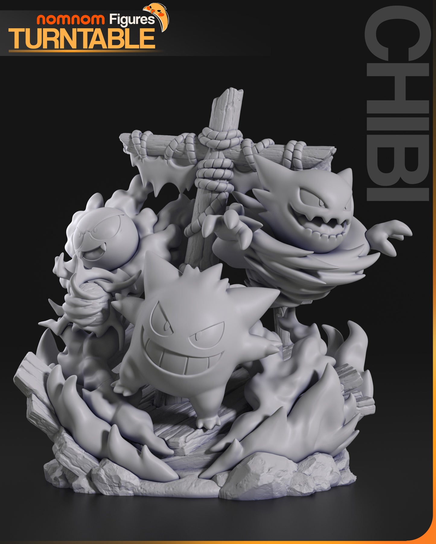 Nomnom Figures Chibi Ghost Pokemon Diorama