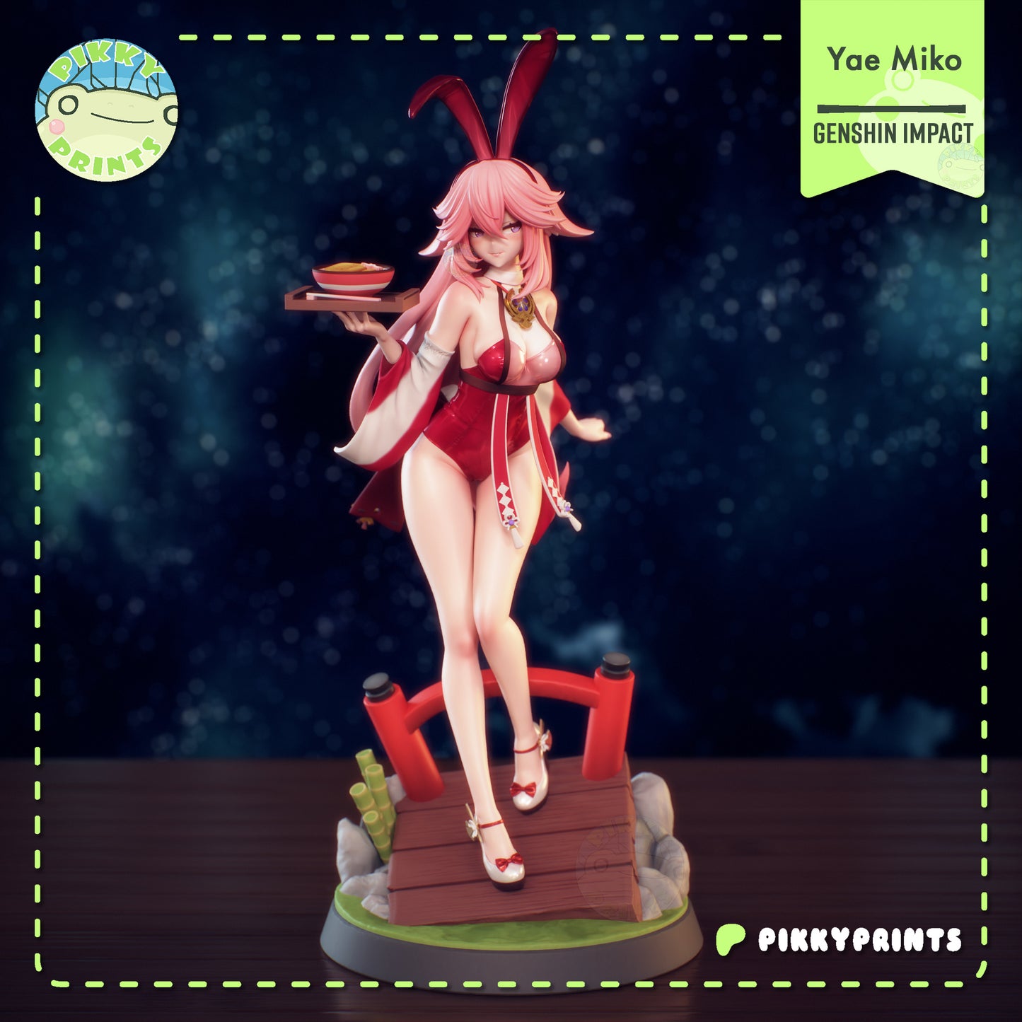Pikky Prints Bunny Yae Miko - Genshin Impact