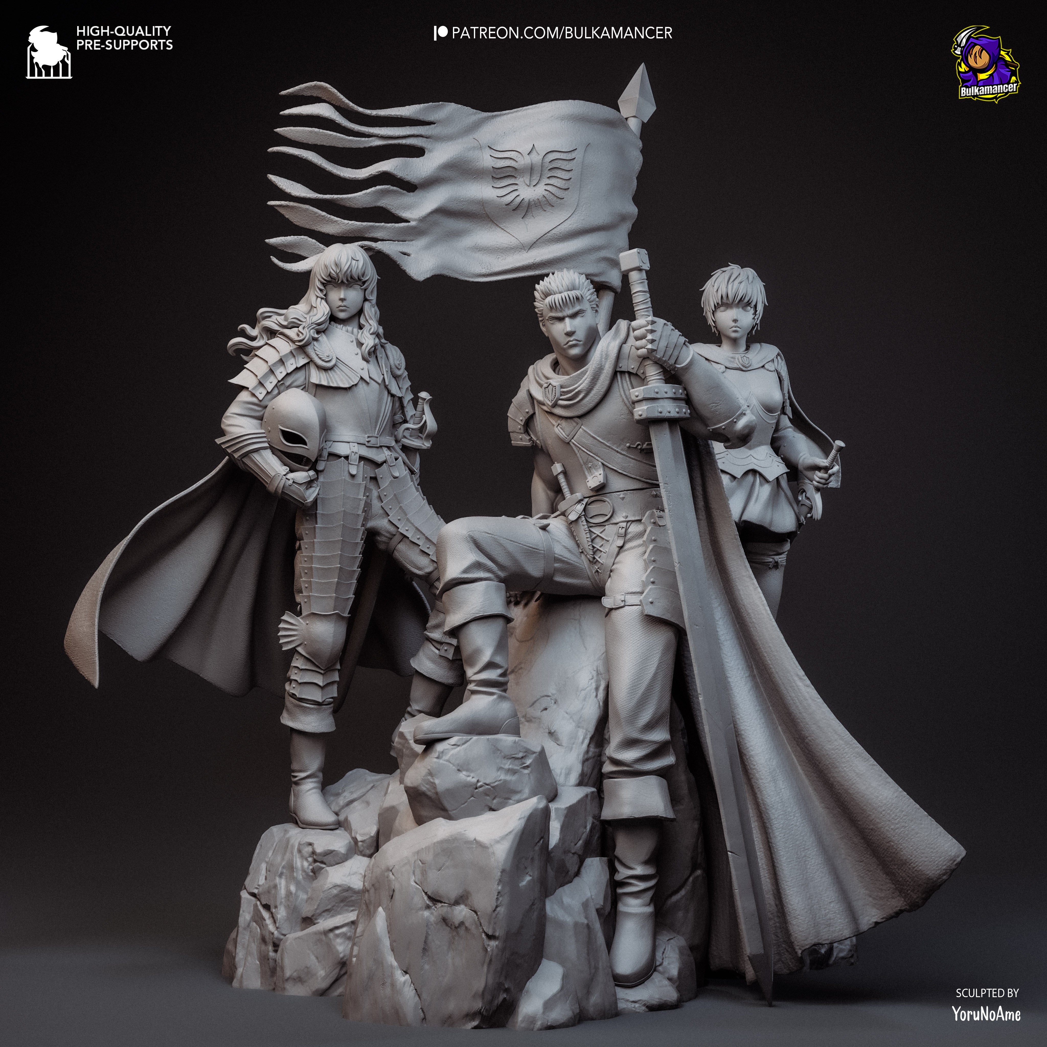 Bulkamancer Sculps Guts & Griffith & Casca - Berserk: The Golden