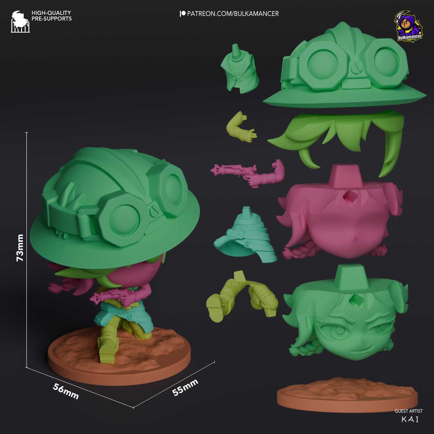 Bulkamancer Sculpts Arcane Chibi set - Arcane League of Legends