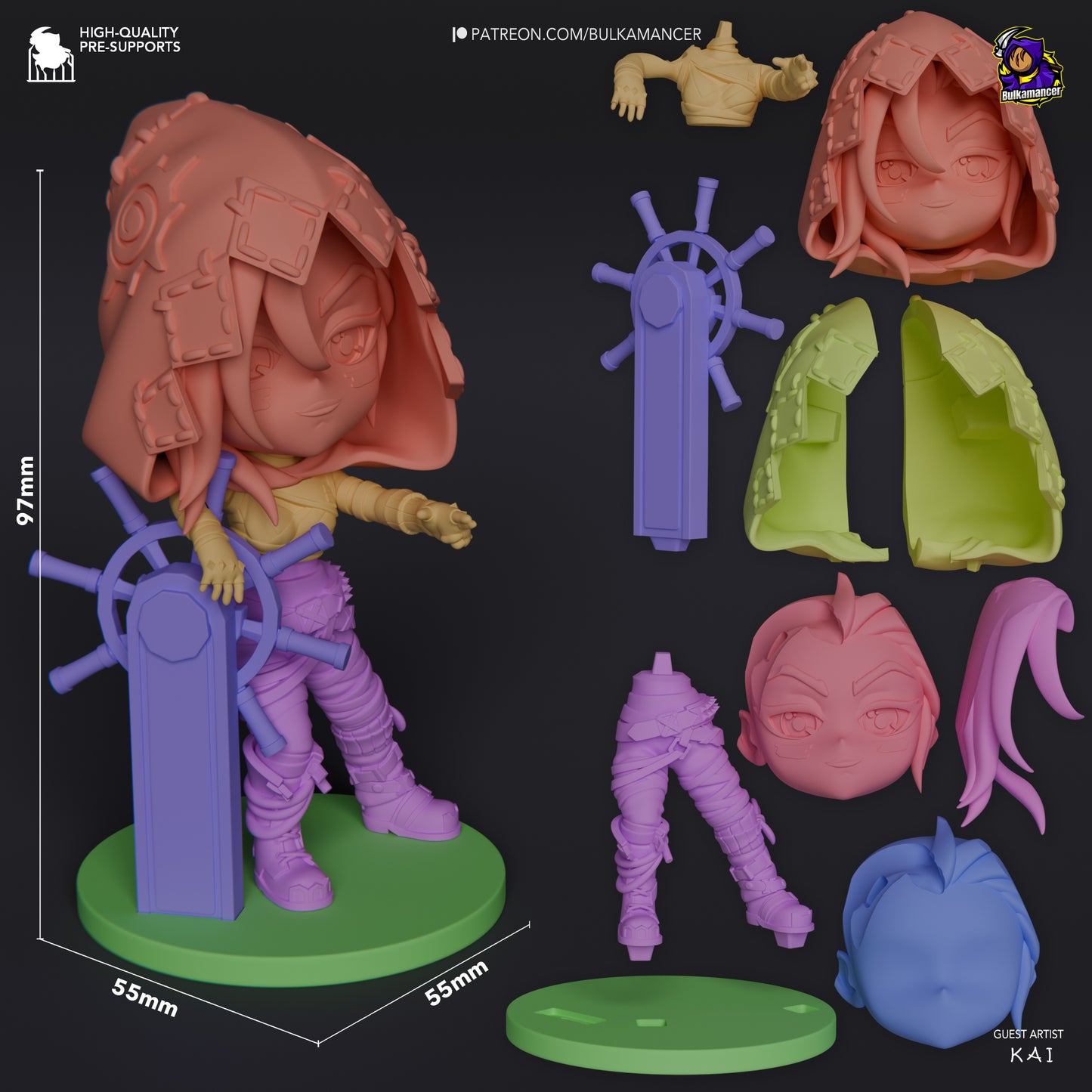 Bulkamancer Sculpts Arcane Chibi set - Arcane League of Legends