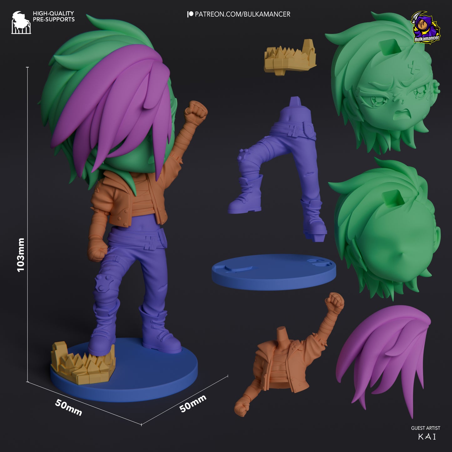 Bulkamancer Sculpts Arcane Chibi set - Arcane League of Legends